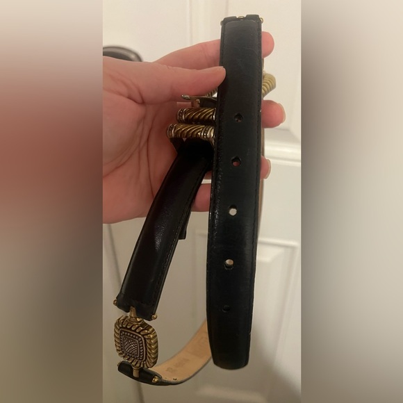 Vtg Brighton Classics Women’s Sz M 30 Black Belt Gold Silver 4B814 Made In USA - Picture 7 of 16